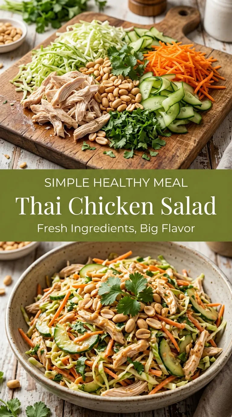 Thai Chicken Salad with Peanut Dressing crunchy creamy fresh
