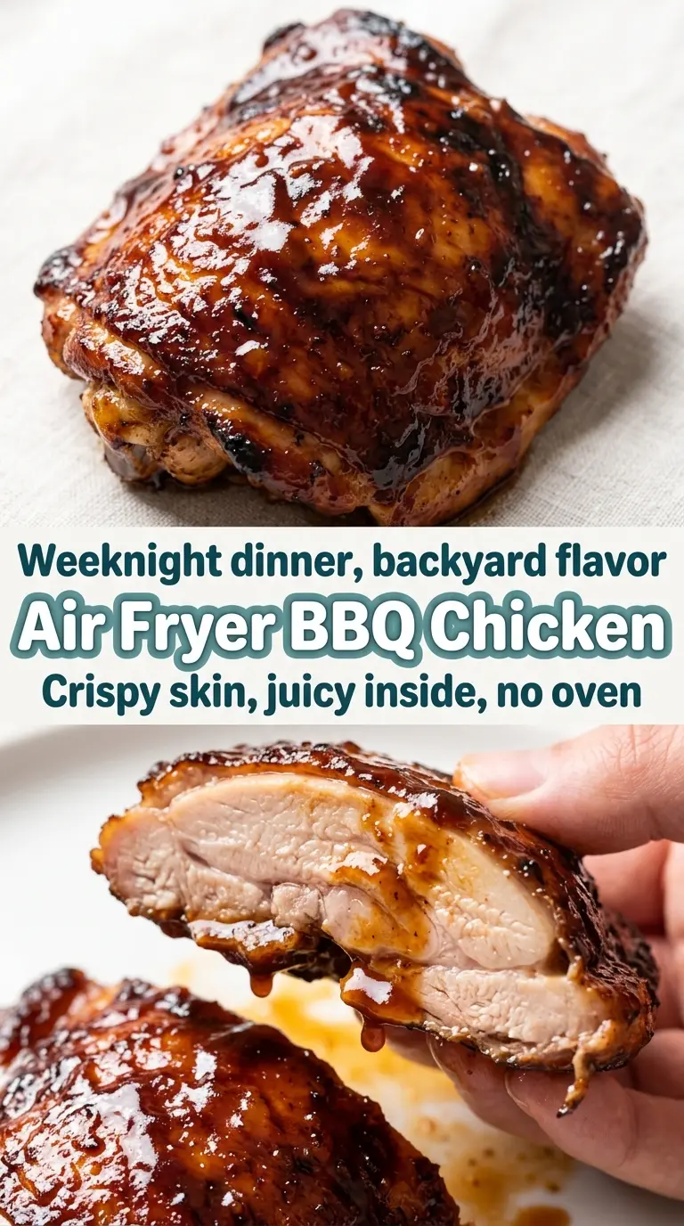 Air Fryer BBQ Chicken sticky caramelized juicy thighs