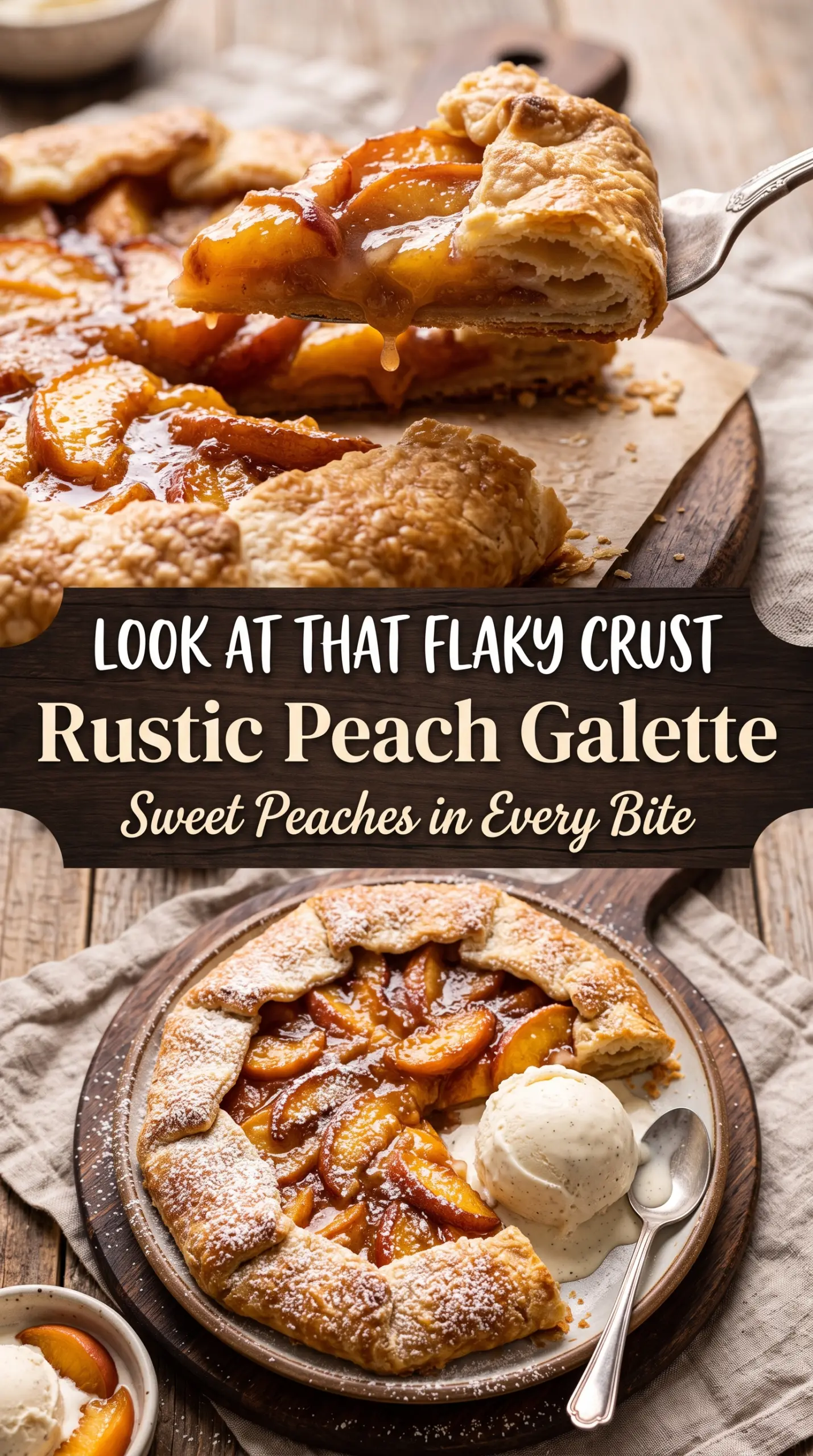 Rustic Peach Galette flaky peaches buttery
