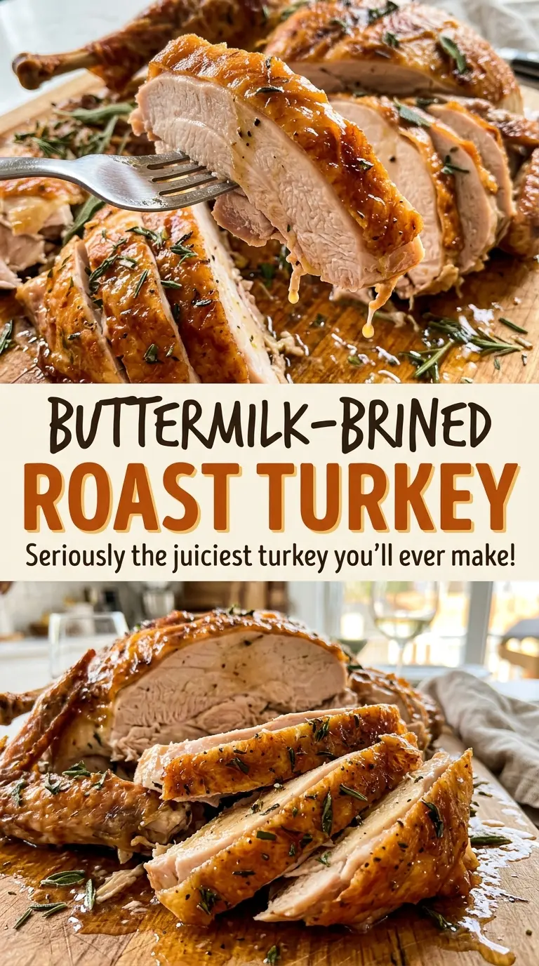 Buttermilk-Brined Roast Turkey tender juicy slices