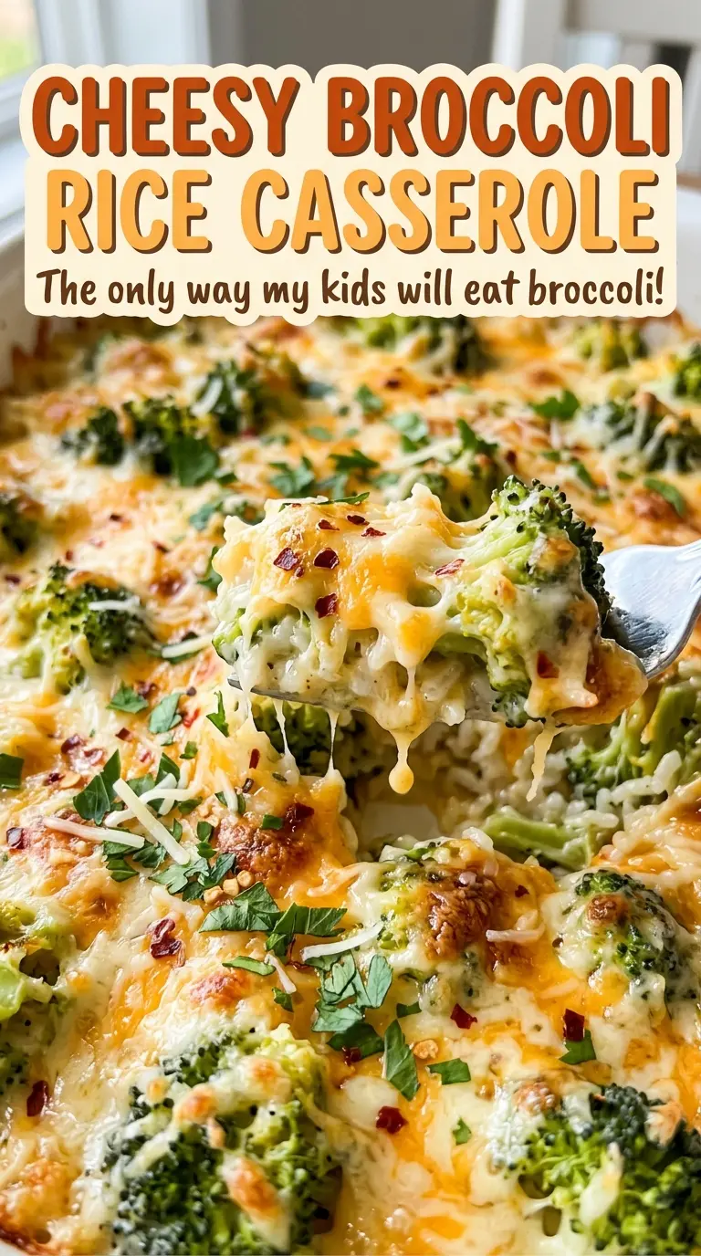 Cheesy Broccoli Rice Casserole creamy tender florets