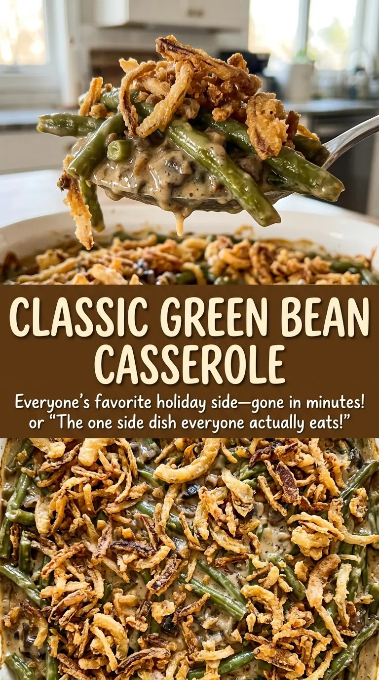 Classic Green Bean Casserole crisp golden onions