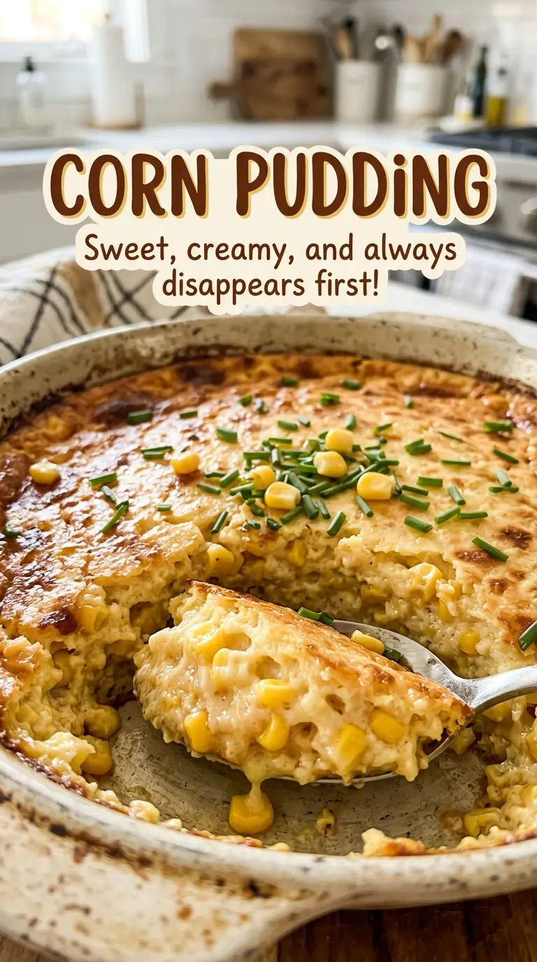 Corn pudding tender golden casserole