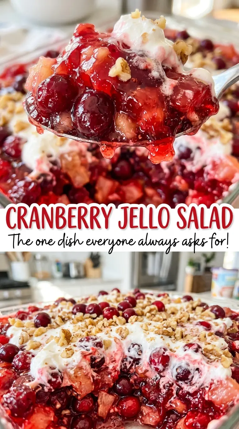 Cranberry Jello Salad chilled fruit detail
