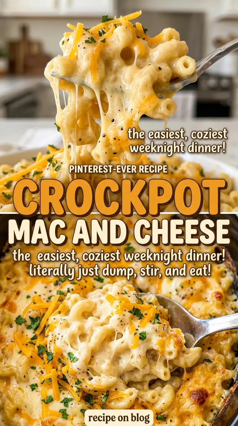 Crockpot Mac and Cheese with creamy golden sauce
