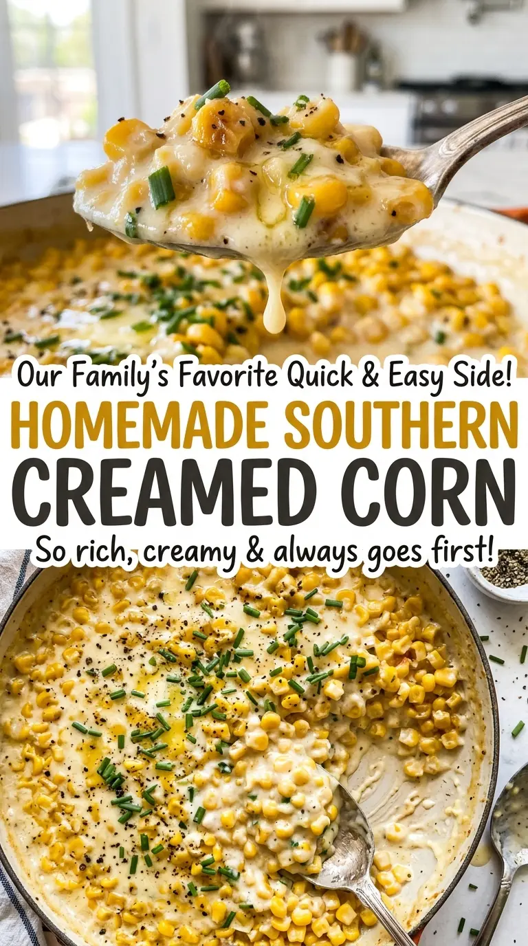 Homemade Southern creamed corn fresh kernels