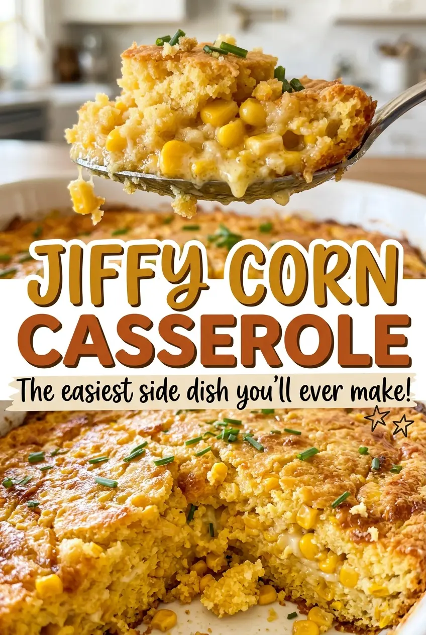 Jiffy Corn Casserole golden set center