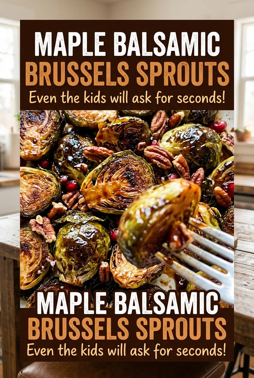 Maple Balsamic Brussels Sprouts browned cut sides