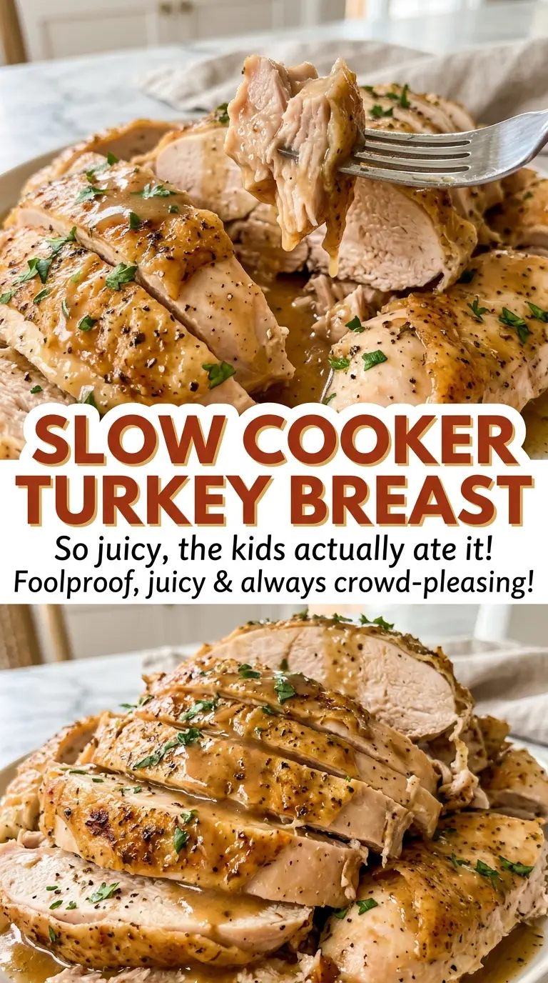 Slow Cooker Turkey Breast with savory onions and herbs