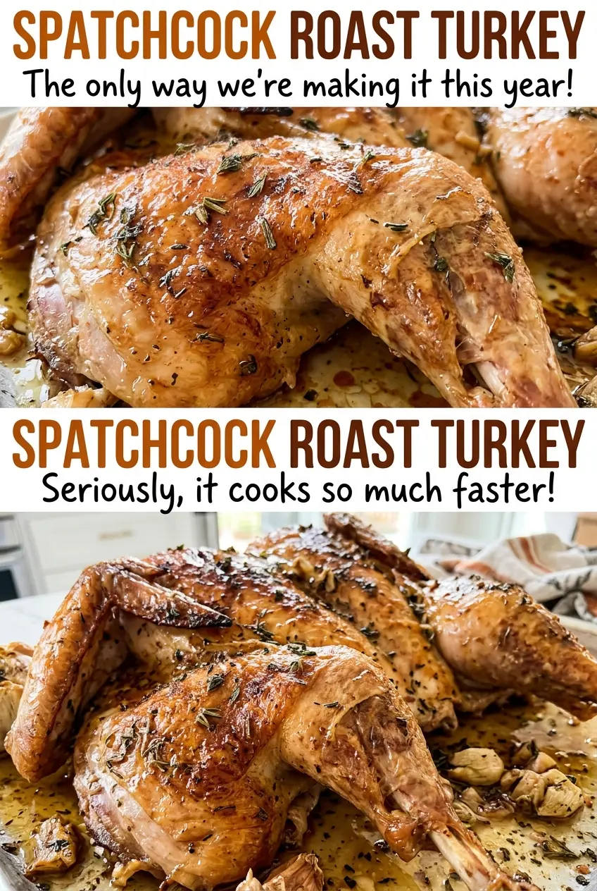 Spatchcock roast turkey with bronzed crisp skin