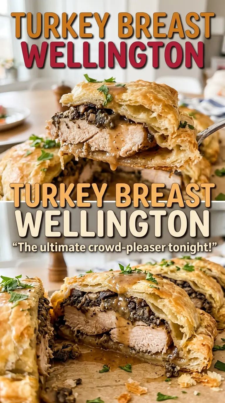 Turkey Breast Wellington with crisp golden crust